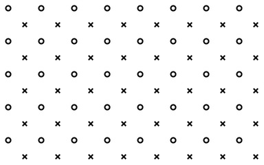 Crosses & circles diagonally distributed simple minimalist decorative geometrical vector pattern