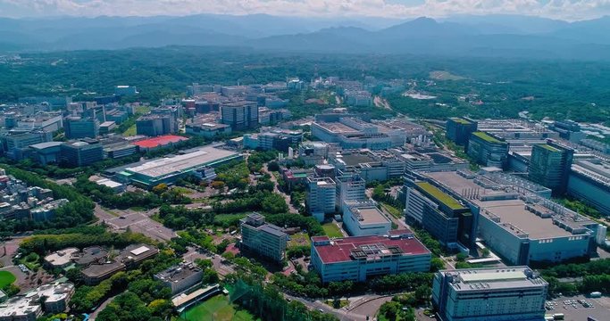 Aerial shot of Hsinchu Science park, Taiwan