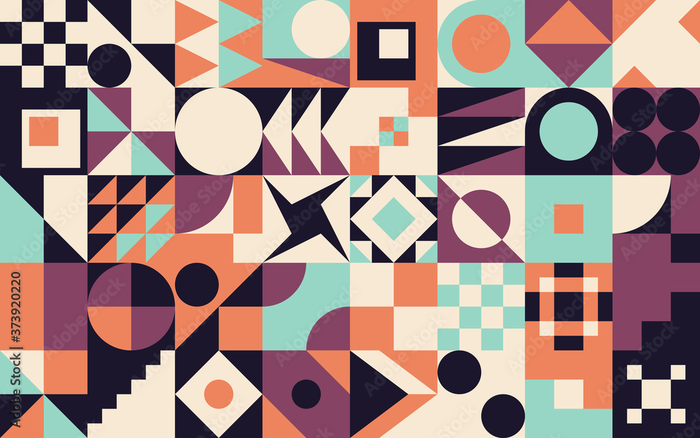 Poster neo geo art abstract geometric vector pattern composition