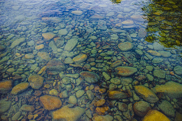
texture of river stone in water
