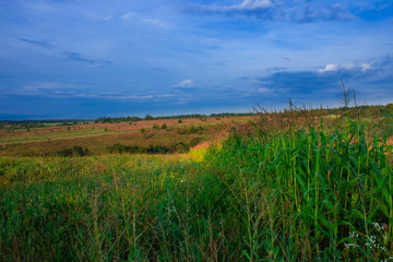 
morning mountain landscape with glades