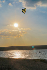 Kitesurfing training.