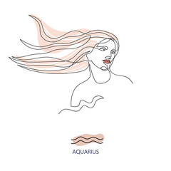 Aquarius zodiac sign. The symbol of the astrological horoscope.
