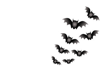 Paper cut bat on white background , halloween illustration concept