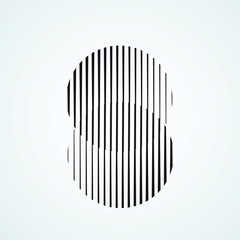 Circle Logo with lines.unusual icon Design .frame with Vector stripes .Geometric shape.