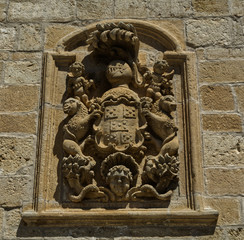 detail of a church on a village