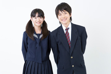 男子中学生と女子中学生
