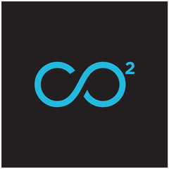 CO2 company linked letter logo concept