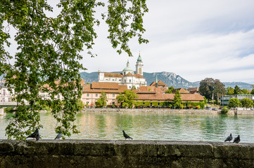 Solothurn, Aare, Altstadt, Kathedrale, St. Ursen-Kathedrale, Barock, Stadt, Fluss, Uferweg,...