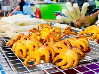 Delicious spicy octopus with vegetables