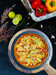 Hot pizza on plate