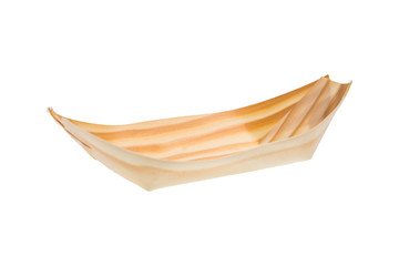 Finger food in legno e bamboo fotografato su sfondo bianco - Piroga in legno standard 