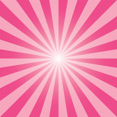 Sunburst background template design. Pink rectangular starburst backdrop. Sun ray pattern. French rose Sunbeam background design for various purposes.