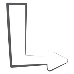 
Turn left arrow vector in editable style, bend turn 
