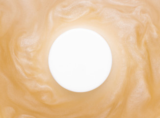 Mockup of White Round Glitter Water Jar