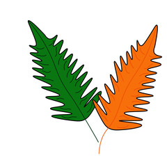 vector illustration of a green and brown fern