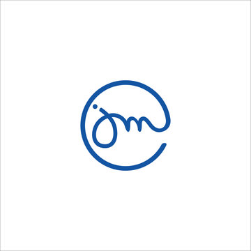 jm letter logo design icon silhouette vector