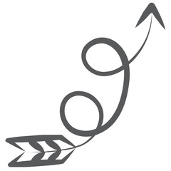 
Curly arrow icon in modern editable style 
