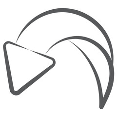 
Curved down arrow icon, vector style of short arc 
