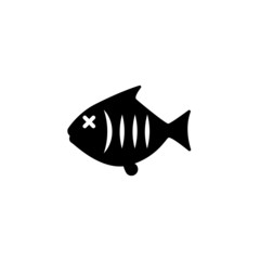 Dead fish icon isolated vector on white