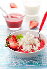 cottage cheese with strawberry