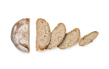 Sliced bread isolated on white background