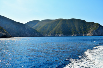 Mediterranean cliffs on the Greek island of Zakynthos
