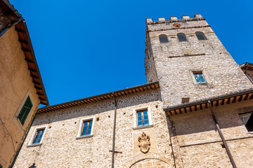 Fototapeta na wymiar ROVIANO, Italy: Brancaccio Castle Castello Brancaccio Museum Civiltà Contadina