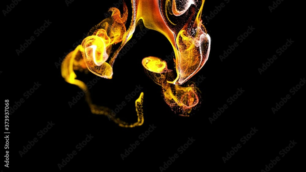Aufkleber abstract animation background of luminous red yellow particles, beautiful effect of glow particles i