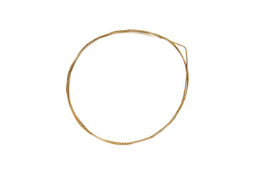 yellow strings for removing windscreens from cars isolated on white