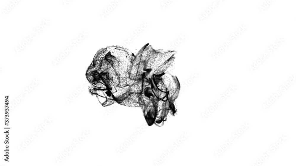 Aufkleber abstract animation background of black particles, beautiful effect of particles in liquid stream, li