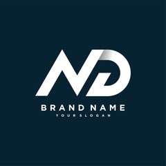 Letter logo ND with bold and modern concept for company brand, template, Premium Vector