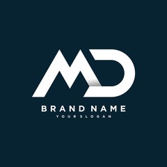 Letter logo MD with bold and modern concept for company brand, template, Premium Vector