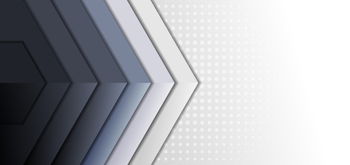 Abstract template grey tone triangle geometric overlap layer on white background.