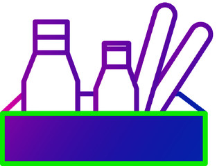 illustration of a box with bottles