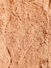 Vertical photo of red soil texture. Earth pattern. Background, copy space