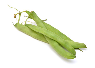 Green beans isolated on a white background.