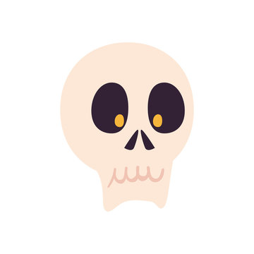 halloween skull cartoon free form style icon vector design