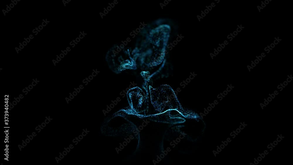Aufkleber abstract animation background of luminous blue particles, beautiful effect of glow particles in liqu