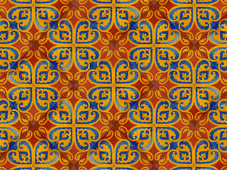 Ancient hydraulic tiles seamless pattern