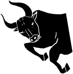 牡牛座のシンプルシルエットイラスト © foolchico