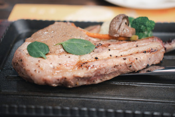 Freshly grilled steak