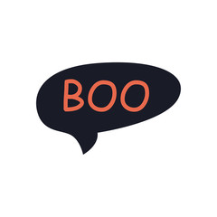 halloween boo bubble free form style icon vector design