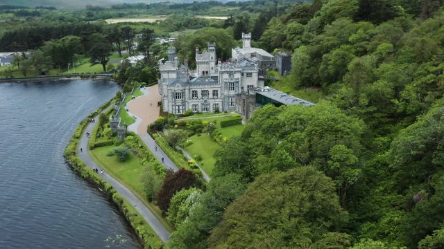Kylemore Abbey, Cran Up Reveal of the Abbey and Walled Gardens.