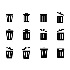 Trash Can Icon Set Vector