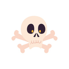 Obraz na płótnie Canvas halloween skull cartoon with bones free form style icon vector design