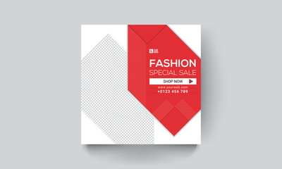 fashion social media post design, red social media post design