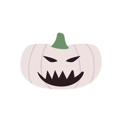 scary pumpkin cartoon free form style icon vector design