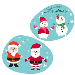 Print Hand drawn of Merry Christmas Collections. Vector Illustration.