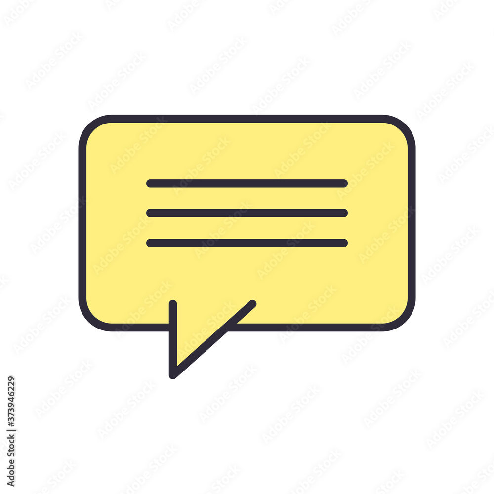 Poster communication bubble line and fill style icon vector design